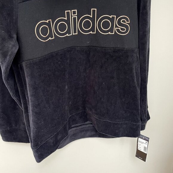 NWT Adidas Black Gold Velour Pullover - Picture 3 of 6